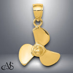 Load image into Gallery viewer, 14K Yellow Gold Propeller Pendant with Necklace Chain Options