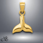 Load image into Gallery viewer, 14K Yellow Gold 3D Whale Tail Pendant with Necklace Chain Options
