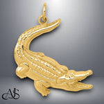 Load image into Gallery viewer, 14K Yellow Gold Alligator Charm with Necklace Chain Options