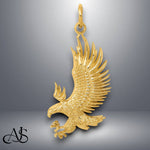 Load image into Gallery viewer, 14K Yellow Gold Bald Eagle Charm with Necklace Chain Options