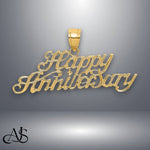 Load image into Gallery viewer, 14K Yellow Gold Polished HAPPY ANNIVERSARY Charm with Necklace Chain Options