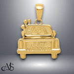 Load image into Gallery viewer, 14K Yellow Gold Polished and Textured Just Married Pendant with Necklace Chain Options