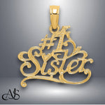 Load image into Gallery viewer, 14K Yellow Gold #1 SISTER Charm with Necklace Chain Options