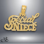 Load image into Gallery viewer, 14K Yellow Gold SPECIAL NIECE Charm with Necklace Chain Options