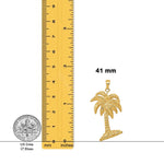 Load image into Gallery viewer, 14K Yellow Gold Large Palm Tree Pendant with Necklace Chain Options