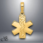 Load image into Gallery viewer, 14K Yellow Gold Paramedic/EMT Symbol Pendant with Necklace Chain Options