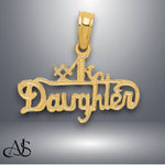 Load image into Gallery viewer, 14K Yellow Gold #1 DAUGHTER Charm with Necklace Chain Options