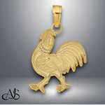 Load image into Gallery viewer, 14K Yellow Gold Rooster Pendant with Necklace Chain Options