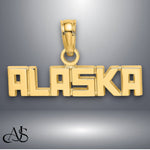 Load image into Gallery viewer, 14K Yellow Gold Polished ALASKA Charm with Necklace Chain Options