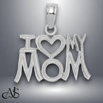 Load image into Gallery viewer, 14K Yellow Gold or White Gold I HEART MY MOM Charm with Necklace Chain Options