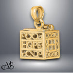 Load image into Gallery viewer, 14K Yellow Gold 3D Faith and Hope Prayer Box Charm with Necklace Chain Options
