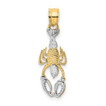 Load image into Gallery viewer, 14K Yellow Gold with White Rhodium Lobster Charm with Necklace Chain Options
