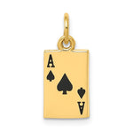 Load image into Gallery viewer, 14K Yellow Gold Enameled Ace of Spades Card Charm with Necklace Chain Options