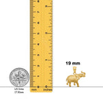 Load image into Gallery viewer, 14K Yellow Gold Brushed Diamond-cut Elephant Pendant with Necklace Chain Options