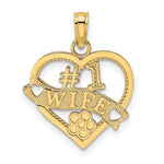 Load image into Gallery viewer, 14K Yellow Gold #1 WIFE Heart Charm with Necklace Chain Options