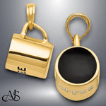 Load image into Gallery viewer, 14K Yellow Gold 3D Enameled Coffee Cup Pendant with Necklace Chain Options