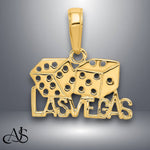 Load image into Gallery viewer, 14K Yellow Gold LAS VEGAS w/Dice Pendant with Necklace Chain Options