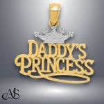 Load image into Gallery viewer, 14K Yellow Gold and Rhodium DADDYS PRINCESS Pendant with Necklace Chain Options
