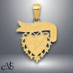 Load image into Gallery viewer, 14K Yellow Gold DADDYS GIRL Heart Pendant with Necklace Chain Options