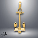 Load image into Gallery viewer, 14K Yellow Gold 3D Navy Anchor Pendant with Necklace Chain Options