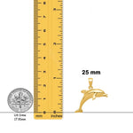 Load image into Gallery viewer, 14K Yellow Gold Jumping Dolphin Pendant with Necklace Chain Options