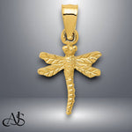 Load image into Gallery viewer, 14K Yellow Gold Dragonfly Pendant with Necklace Chain Options