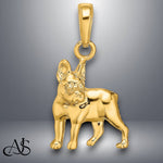 Load image into Gallery viewer, 14K Yellow Gold Boston Terrier Dog Pendant with Necklace Chain Options