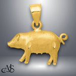 Load image into Gallery viewer, 14K Yellow Gold Diamond-cut Pig Pendant with Necklace Chain Options