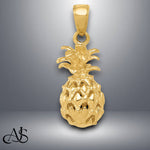 Load image into Gallery viewer, 14K Yellow Gold or White Gold 3D Cut-out Pineapple Pendant with Necklace Chain Options