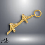 Load image into Gallery viewer, 14K Yellow Gold 3D Mackinac Bridge Charm with Necklace Chain Options