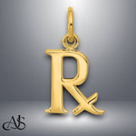 Load image into Gallery viewer, 14K Yellow Gold Prescription Symbol RX Charm with Necklace Chain Options