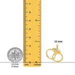 Load image into Gallery viewer, 14K Yellow Gold 2-Piece Handcuffs Charm with Necklace Chain Options