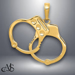 Load image into Gallery viewer, 14K Yellow Gold 2-Piece Handcuffs Charm with Necklace Chain Options