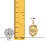 Load image into Gallery viewer, 14K Yellow Gold Large Badge Pendant with Necklace Chain Options