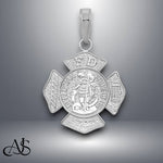 Load image into Gallery viewer, 14K Yellow Gold or White Gold Small St. Florian Badge Pendant with Necklace Chain Options