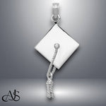 Load image into Gallery viewer, 14K Yellow Gold or White Gold Solid Polished 3-D Graduation Cap Pendant with Necklace Chain Options