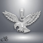Load image into Gallery viewer, 14K Yellow Gold or White Gold Solid Polished Eagle Landing Pendant with Necklace Chain Options