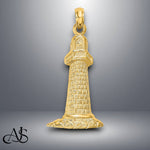 Load image into Gallery viewer, 14K Yellow Gold Lighthouse Charm with Necklace Chain Options