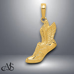 Load image into Gallery viewer, 14K Yellow Gold or White Gold Running Shoe Pendant with Necklace Chain Options