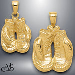 Load image into Gallery viewer, 14K Yellow Gold Solid Polished Open-Backed Boxing Gloves Pendant with Necklace Chain Options