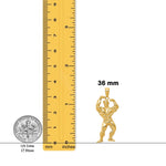 Load image into Gallery viewer, 14K Yellow Gold Polished Weightlifter Pendant with Necklace Chain Options