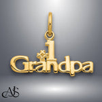 Load image into Gallery viewer, 14K Yellow Gold #1 GRANDPA Charm with Necklace Chain Options