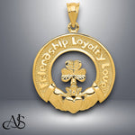 Load image into Gallery viewer, 14K Yellow Gold Claddagh Leaf Charm with Necklace Chain Options