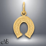 Load image into Gallery viewer, 14K Yellow Gold Horseshoe Charm with Necklace Chain Options