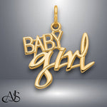 Load image into Gallery viewer, 14K Yellow Gold BABY GIRL Charm with Necklace Chain Options