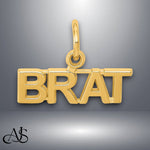 Load image into Gallery viewer, 14K Yellow Gold Polished BRAT Charm with Necklace Chain Options