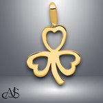 Load image into Gallery viewer, 14K Yellow Gold Heart Clover Charm with Necklace Chain Options