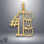 Load image into Gallery viewer, 14K Yellow Gold #1 DAD Cut-out Charm with Necklace Chain Options