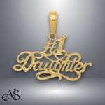 Load image into Gallery viewer, 14K Yellow Gold #1 DAUGHTER Pendant with Necklace Chain Options