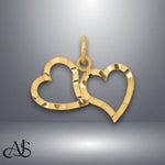 Load image into Gallery viewer, 14K Yellow Gold Polished Double Heart Pendant with Necklace Chain Options